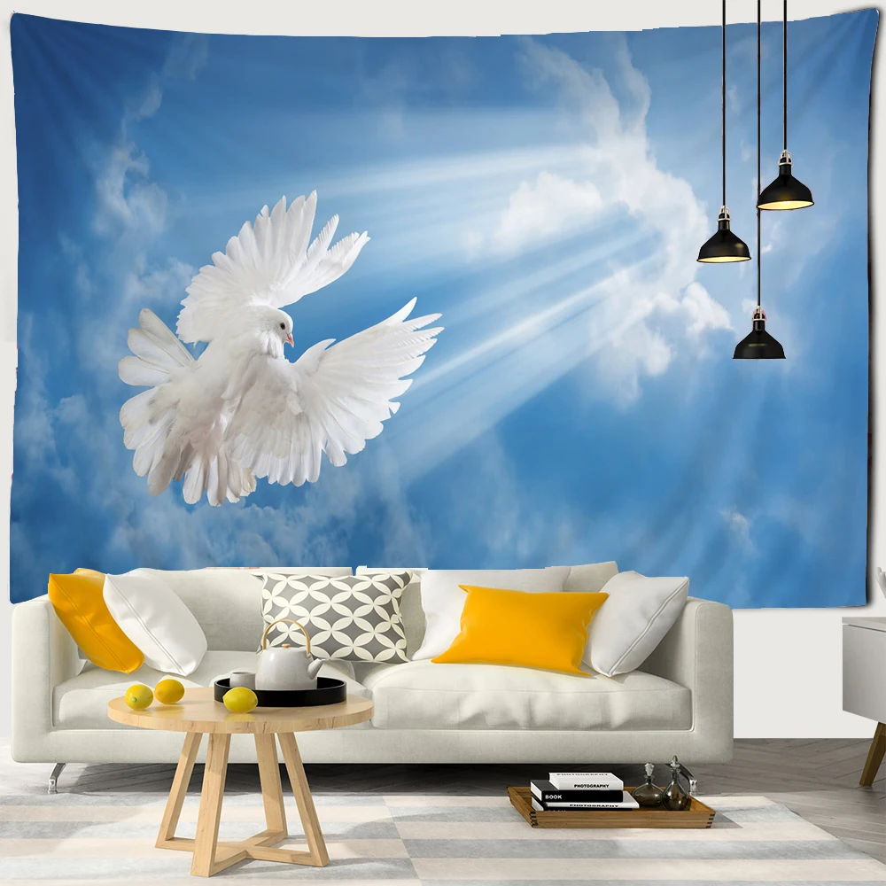 

Sun Blue Sky and White Clouds Tapestry Wall Hanging Sunny Scenery Tapestries Ceiling Wall Cloth Dormitory Home Decoration