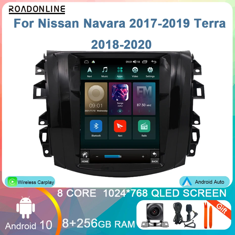 

Tesla Screen Android Car Radio Stereo Receiver For Nissan NP300 Navara 2017-2019 GPS Audio Head Unit Octa-core Ram 8G Rom 256G