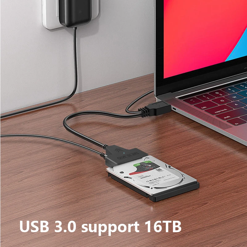 Кабель Sata-USB 3 0 с адаптером питания 2 5 дюйма внешний жесткий диск SSD HDD 22-контактный