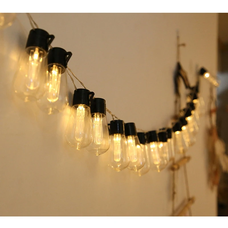 

LED Solar String Lights Outdoor Christmas Decoration Bulb Retro Holiday Garland Garden Furniture Fairy Lamp