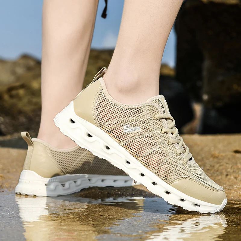 Men Wading Shoes Beach Walking Shoes Mesh Breath Cushion Durable Casual Summer Male Water Shoe