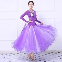 womens ballroom waltz dance dress purple high quality tango flamenco competition dance skirt ballroom dancing costume