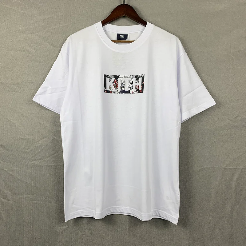 Box Logo Floral Print KITH Men Women T-Shirt Oversize Streetwear Tee