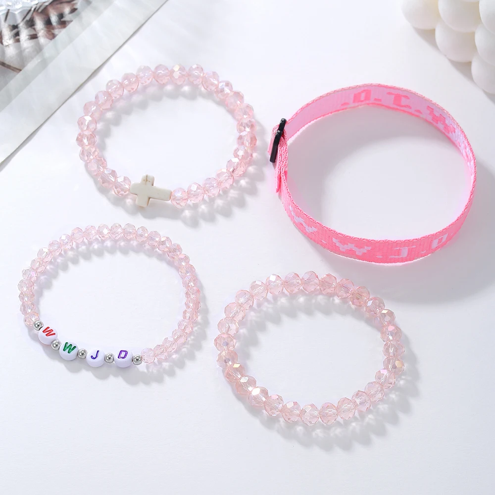 Новинка Wwjd женский креативный модный аметистовый порошок браслет с крестом и