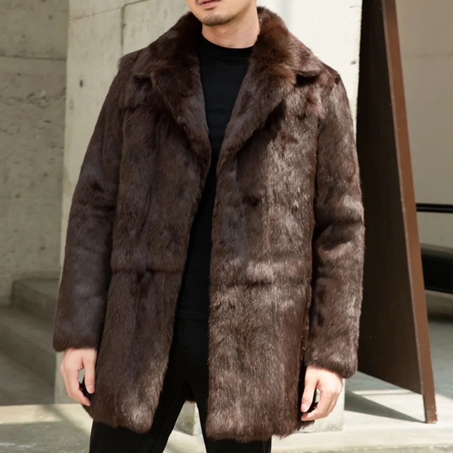 

Fur Winter Collar Natural Rabbit High Fashion 's Best Selling quality Jacket Men With Suit Real Coat