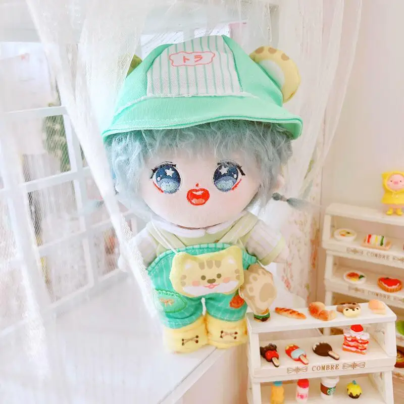 

Doll Clothes for 20cm Idol Dolls Accessories Plush Doll's Clothing tiger coat shoes Fisherman hat bag Korea Kpop EXO Dolls