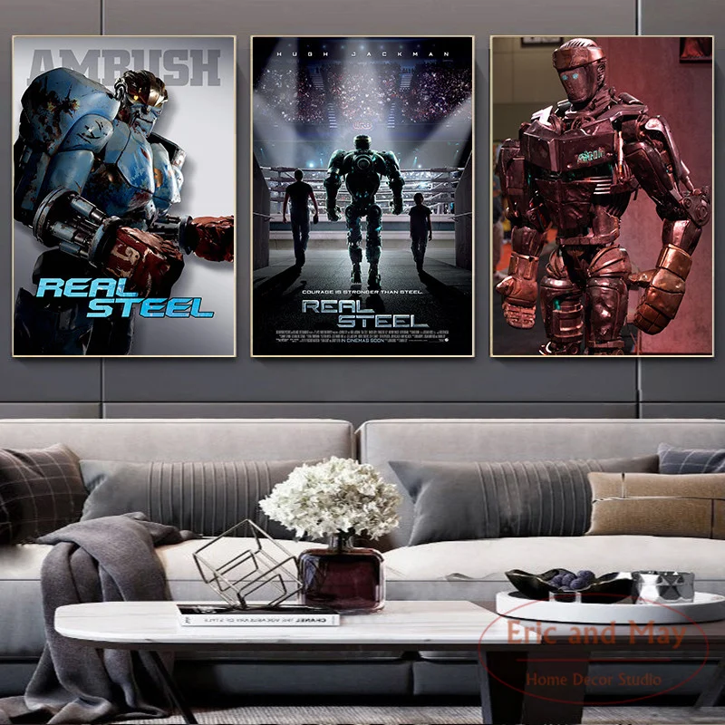 Настоящее стальное боксерское кино плакат и печать на холсте Живопись Искусство