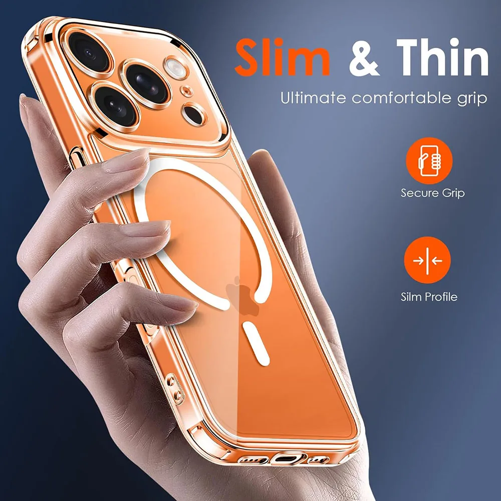 Магнитный чехол для Magsafe для iPhone 17 Pro Max Air, гибридный жесткий чехол для iPhone 17 Pro Max 17 Air, прозрачный мягкий чехол для iPhone 17 (art.: 3920da202ed79) - 3920da202ed79