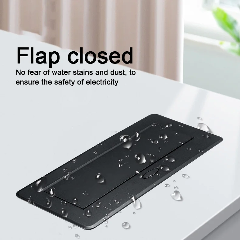 Всплывающая скрытая розетка 2 розетки USB-порта адаптер для быстрой зарядки