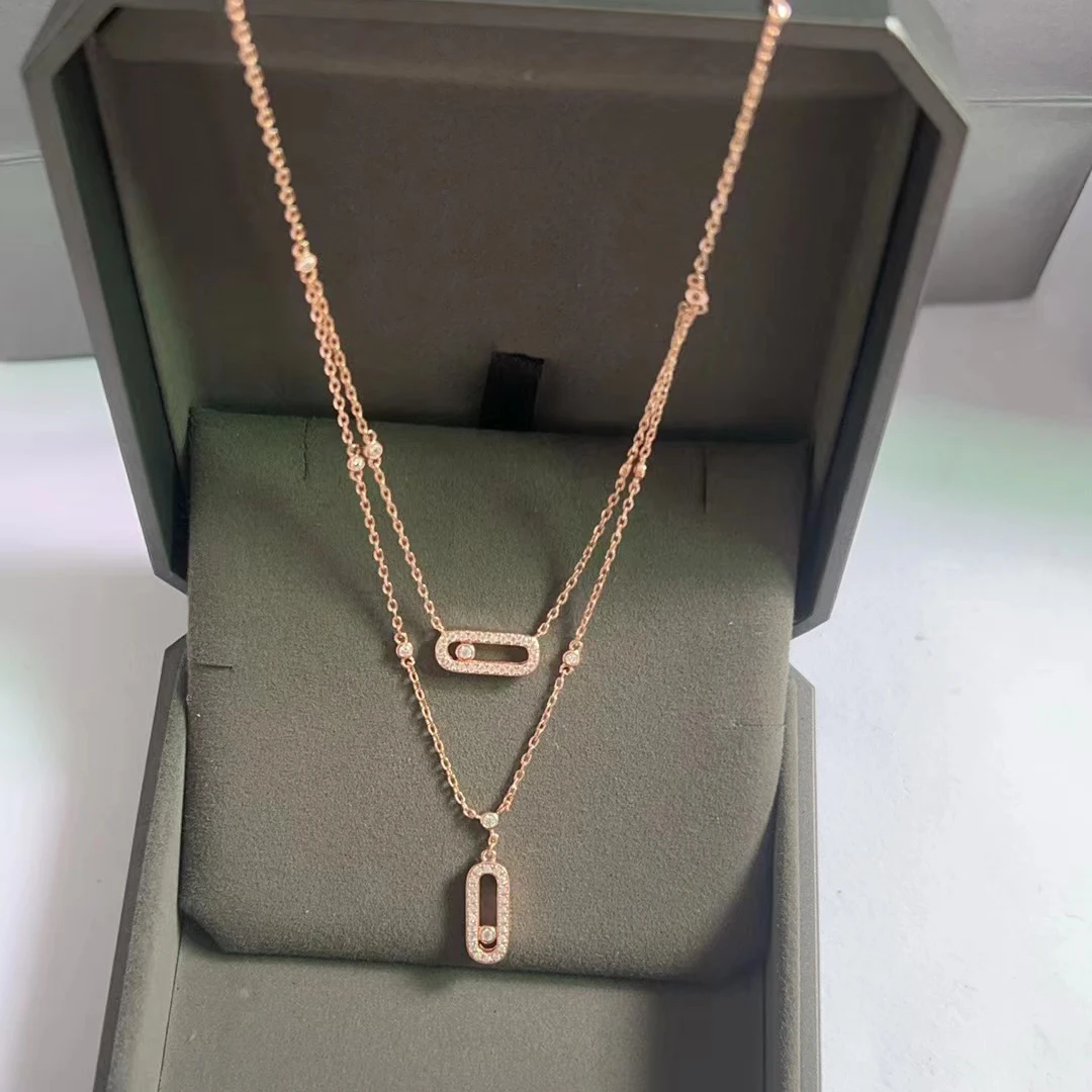 Роскошное Двухслойное ожерелье из искусственного серебра. Модный и изысканный