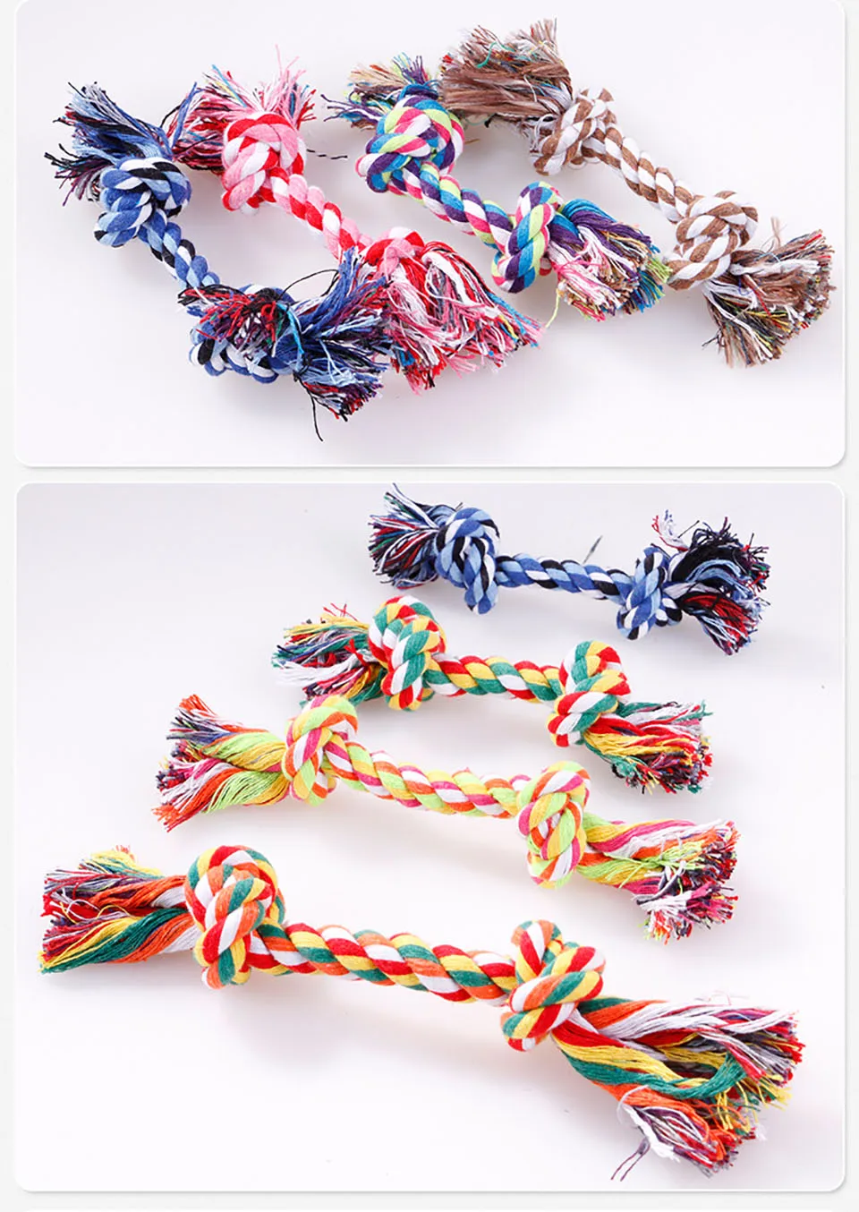 

1 Pc Dog Toys Cotton Chew Knot Toy Puppy Bone Durable Braided Rope Cat Dog Training Toys Pet Supplies Multi-size