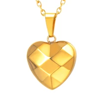 collare heart pendant necklace 316l stainless steel gold black geometric figure necklace men women q002