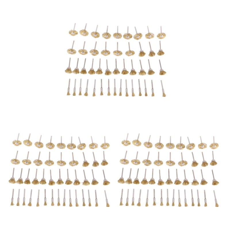 

135 PC Brass Wire Wheel Brushes Wire Brushes Set For Accessories Rotary Tools Polish Clean