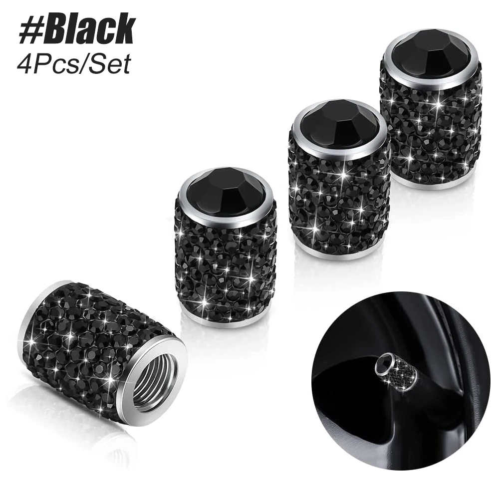 

Универсальные Колпачки Для Стержня Клапана С Широкими Шинами, Декоративные Колпачки С Блестящими Стразами Для Автомобиля