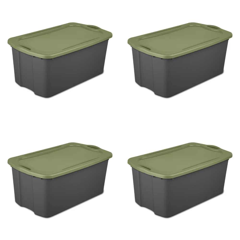 

Sterilite 30 Gal. EZ Carry Plastic, Flat Gray/Sage Legume, Set of 4 Home Organization 34.00 X 20.00 X 15.00 Inches