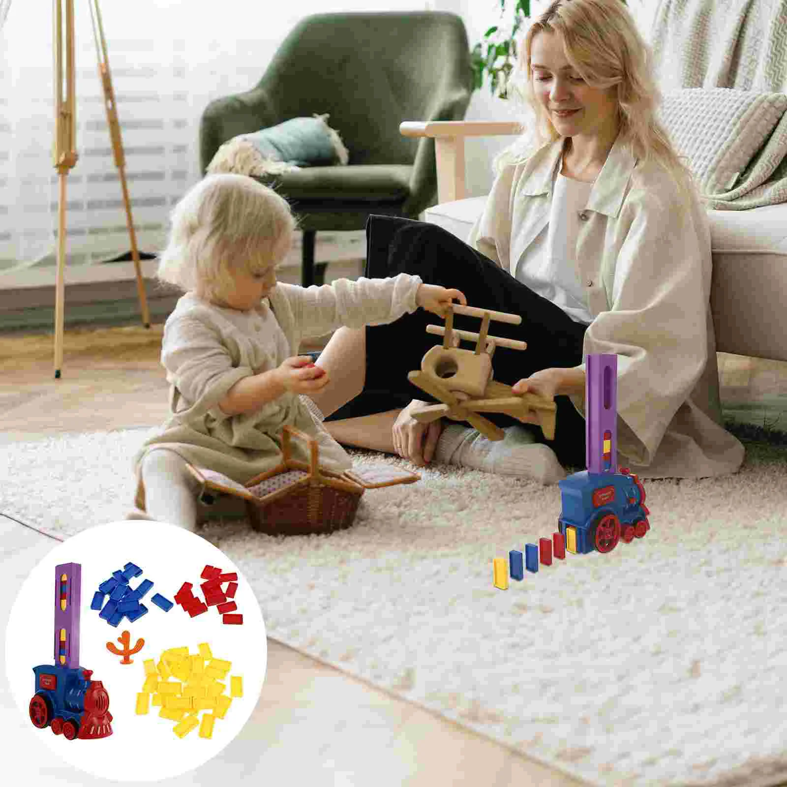 

1 Set of Domino Game Toy Dominoes Train Toy Funny Toys Christmas Gift for Kids