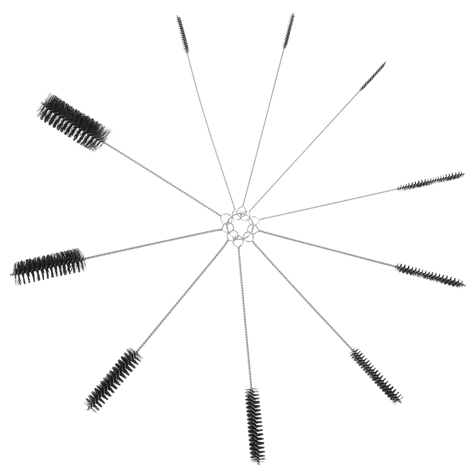 

Pipe Cleaning Brush Set- 10 Different Diameters Nylon Tube Brushes for Drinking Straws Glasses Keyboards Jewelry Cleaning Pipes