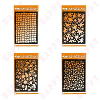 the leave and stones fell on the grid with splashes of water cut stencil scrapbook diary diy decoration embossing card mold 2022