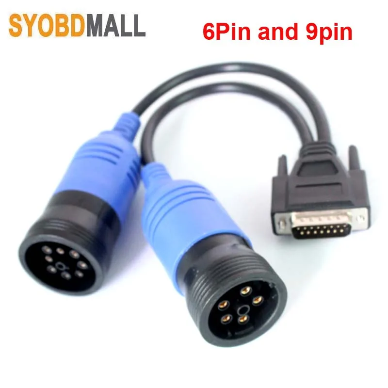 PN 405048 6Pin 9pin Y кабель для Nexiq USB Link 125032 дизельный грузовик немецкий адаптер 6 Pin 9 Pin до DB15 PIN штекер OBD разъем