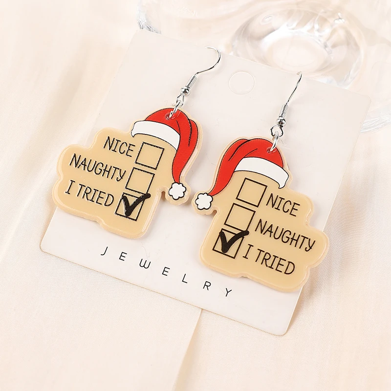 1 пара рождественских серег-капель акриловые милые подарочные коробки