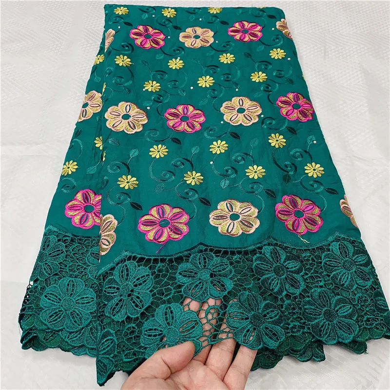 

5 Yards African Swiss Voile Lace Fabric Embroidery Lace Trim High Quality African Dry 100% Cotton Lace Fabric For Wedding L11093