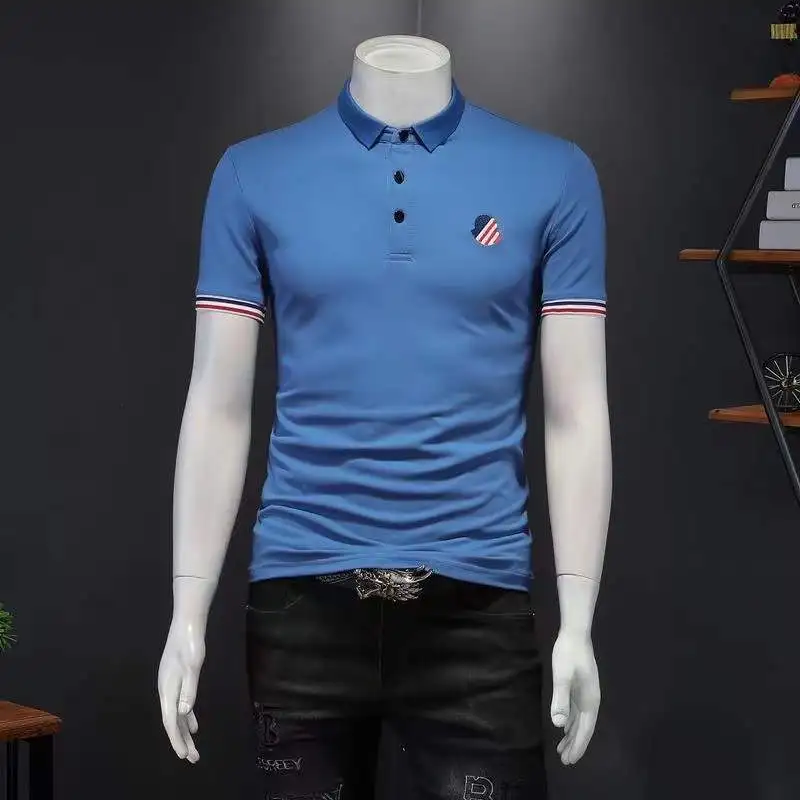 

Рубашка-поло мужская с коротким рукавом, хлопок, модная одежда, топы, весна-лето