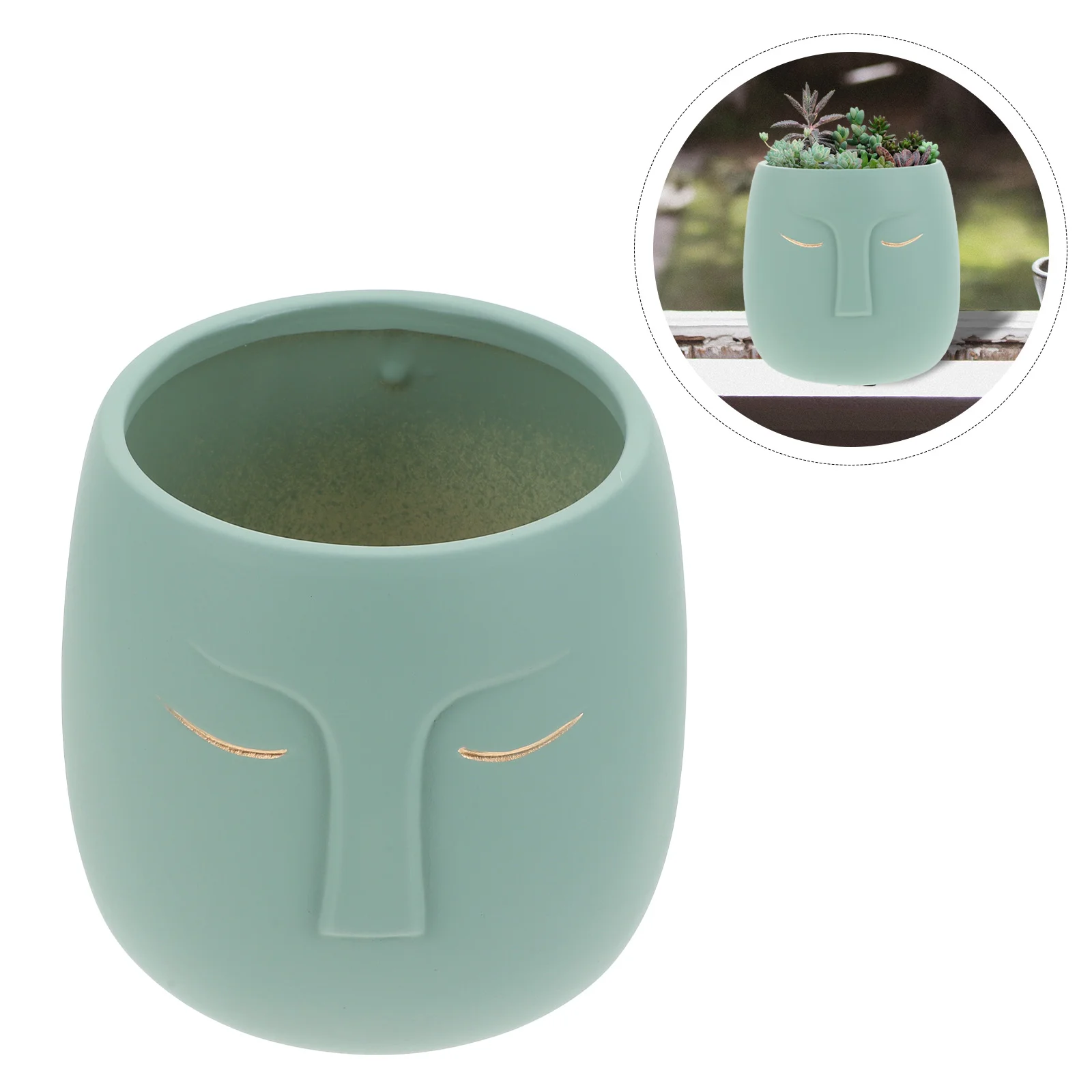 

Suculentas Abstract Figure Flowerpot Creative Container Holder Home Succulent Planter Face Statue