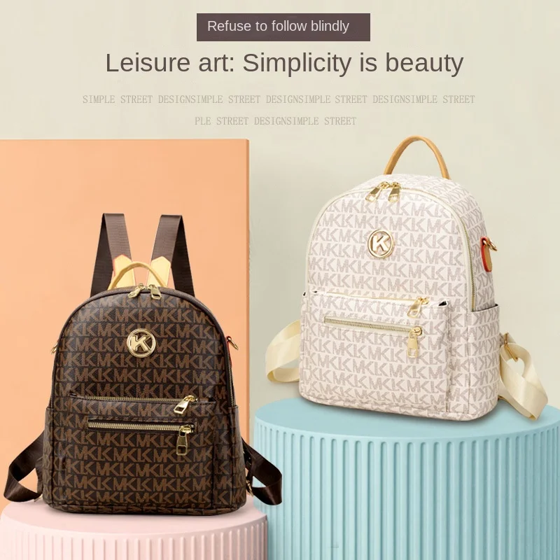 

Travel Backpack for Teenager Aesthetic Backpacks Back To School Youth Women's Bags Stylish Leather Casual Waterproof Adult