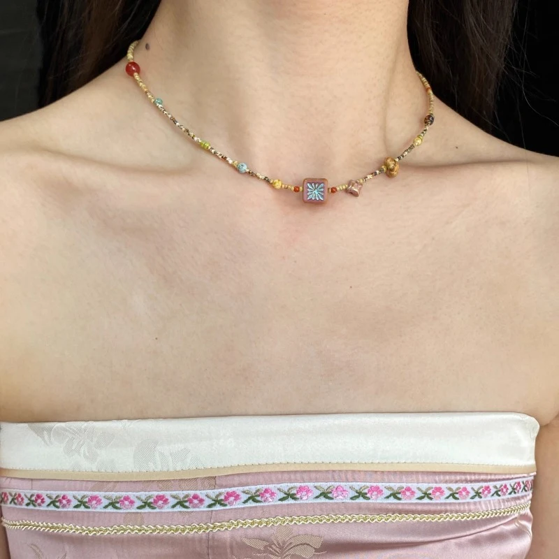 Ожерелье MIEMIEE с цветными бусинами нежный ветер персонализированная модная