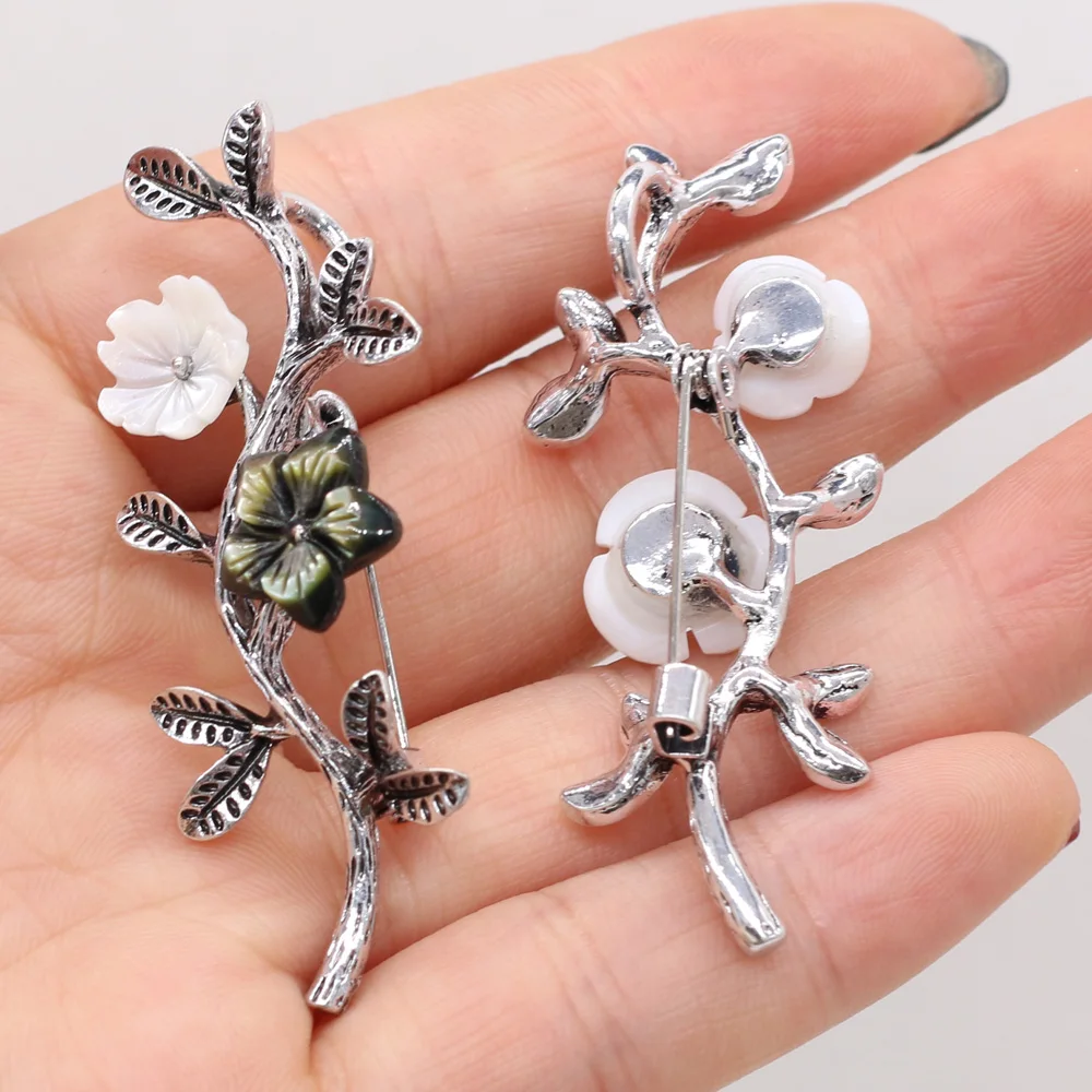 

5PCS Natural Shells White Flower Pendant Brooch For Jewelry Making DIY Exquisite Necklace Earrings Accessories Charms Gift Party