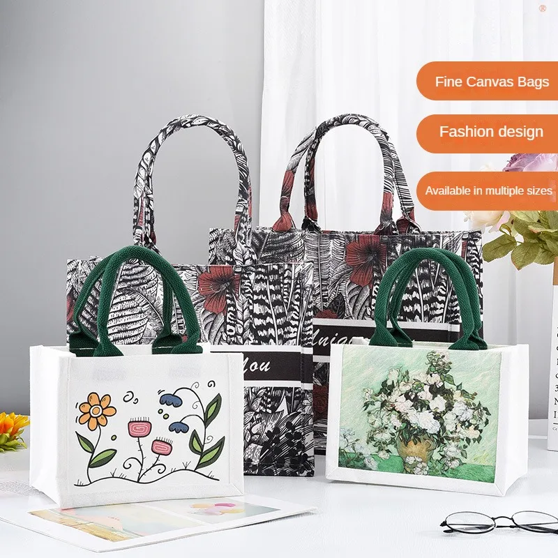 

New Year's Gift Canvas Bag New Large Capacity Tote Bag Girls Commuting Three-dimensional Handheld Canvas Bag Female Handbag