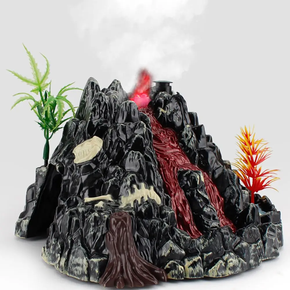 

Gift Realistic With Red Lighting Learning Mini Artificial Plant Spray Water Mist Dinosaur Sound Volcano Model