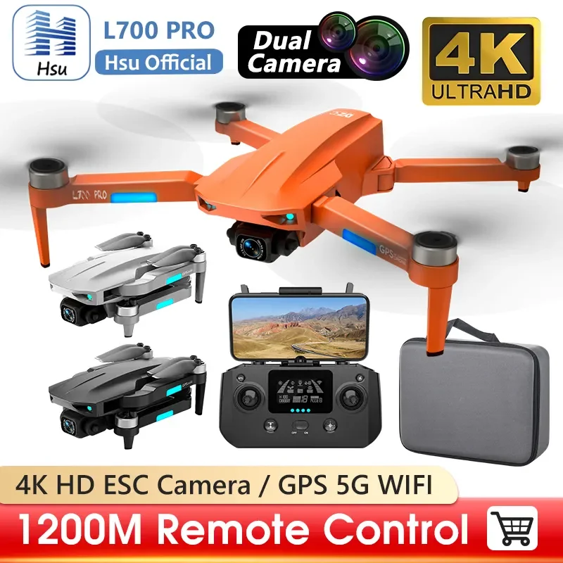 

L700 PRO Drone 4K Professional HD Dual Camera Brushless Motor Dron GPS 5G WIFI RC Distance 1.2KM FPV Quadcopter VS L900 PRO SE