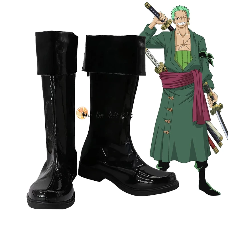 Ботинки для косплея ророноа Зоро для мужчин и женщин, черные ботинки для Хэллоуина, карнавала, реквизит под заказ