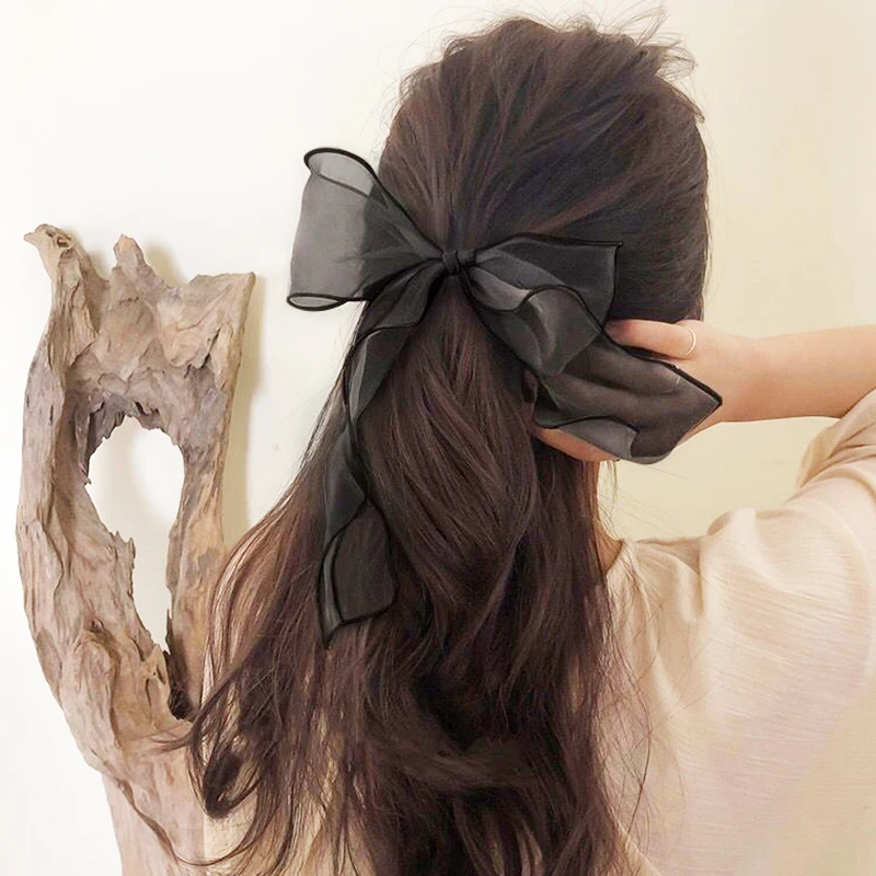 

Резинка для волос с бантом, из мягкой органзы, резинка для хвоста