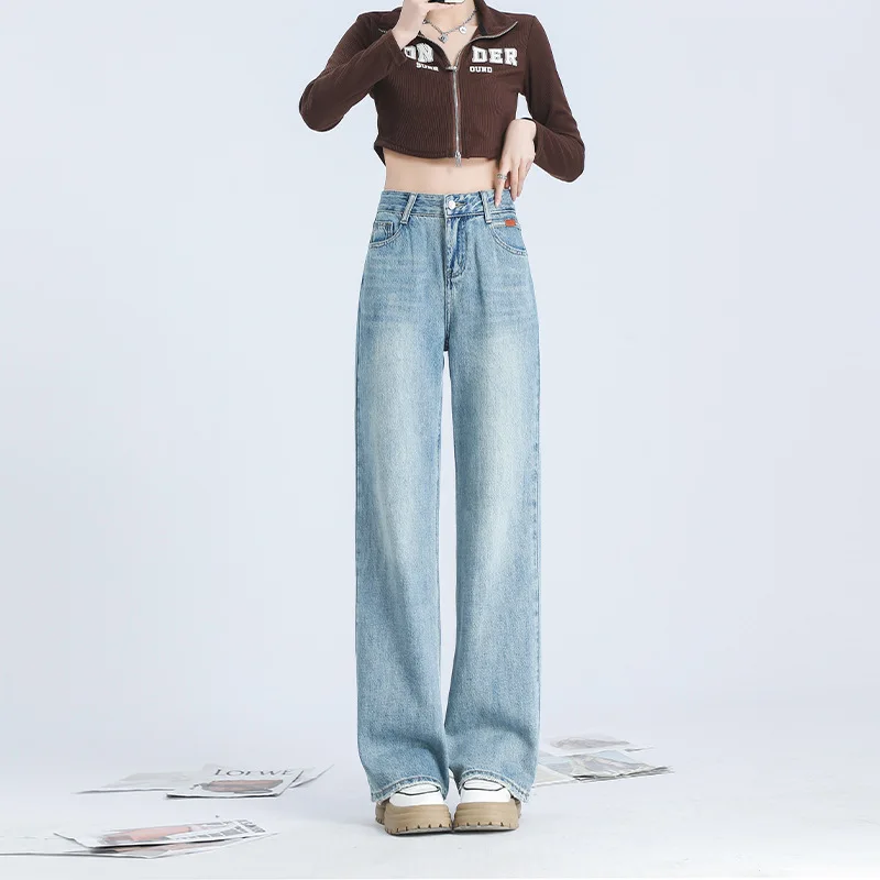 Streetwear High Waist Women's Fashion Jeans Woman Girls Women Wide Leg Pants Trousers Female Jean Femme Denim Bagge  Jeans