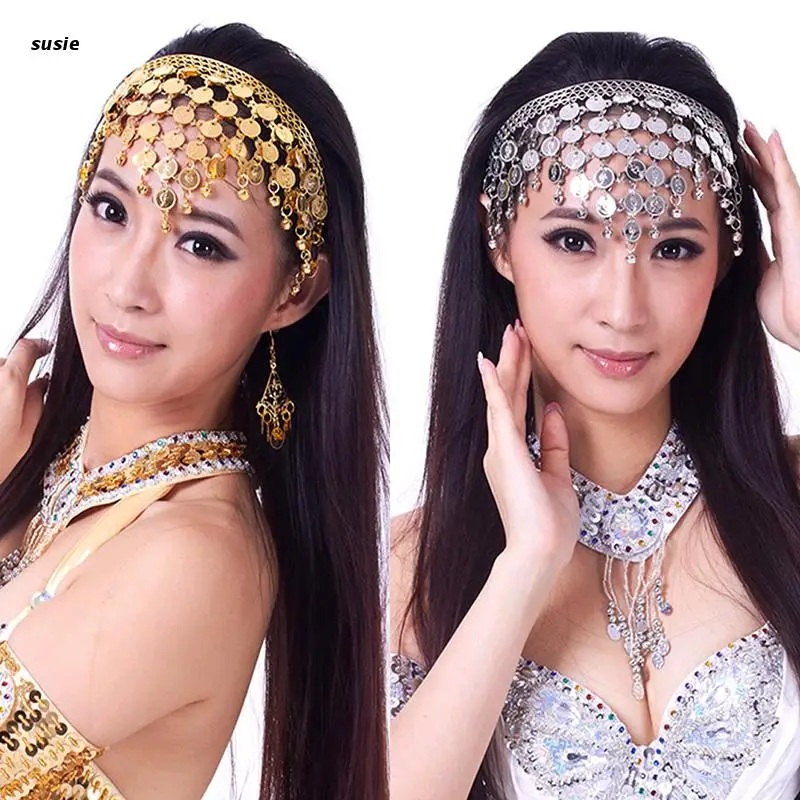 

Chic Belly Dance Hair Band Costume Dancing Coin Sequins Headbands