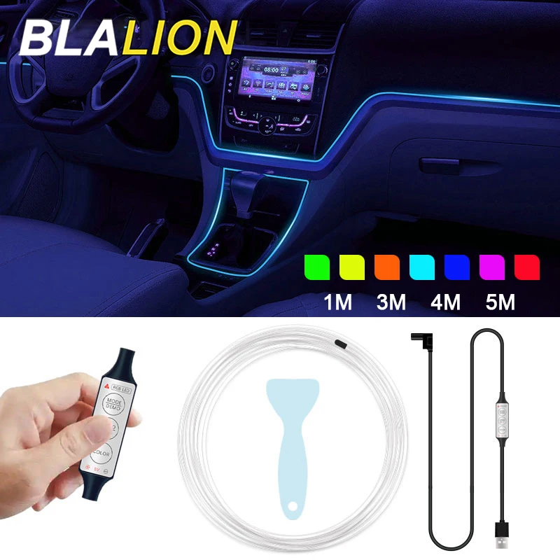 Неосветильник Светодиодная лента BLALION для салона автомобиля 1/3/4/5 м RGB несколько