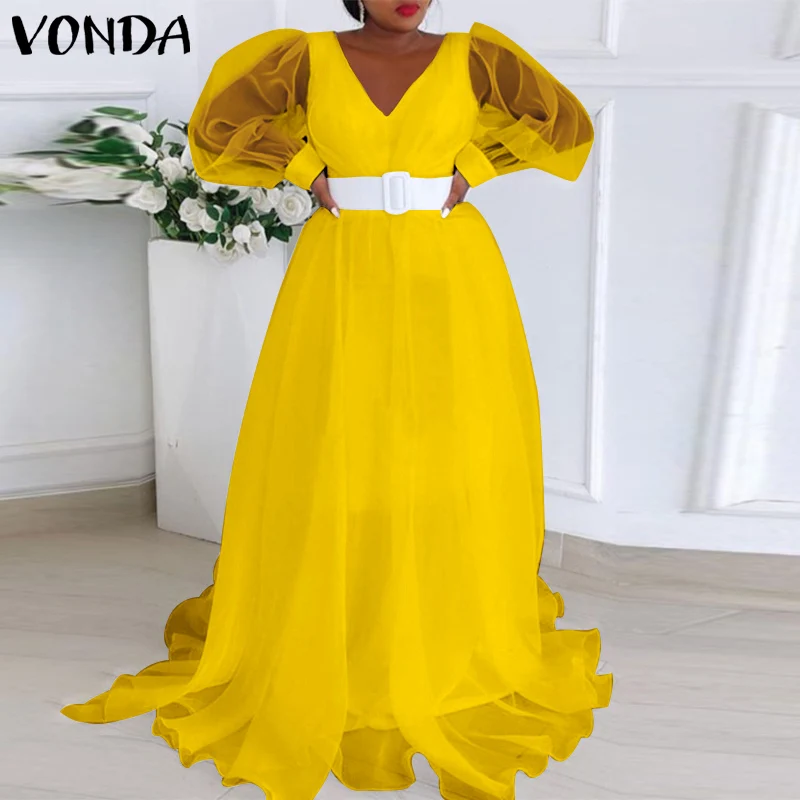 

Длинное платье VONDA в стиле пэчворк с длинным рукавом и V-образным вырезом