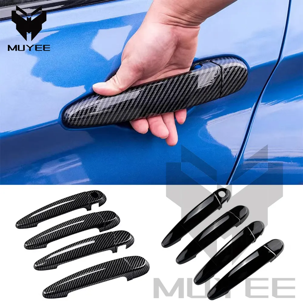 Фото Комплект из 4 накладок на дверные ручки из карбона для BMW F30 F34 E84 E70 E71 F25 F26, глянцевые черные накладки на ручки дверей, внешние автомобильные аксессуары №4