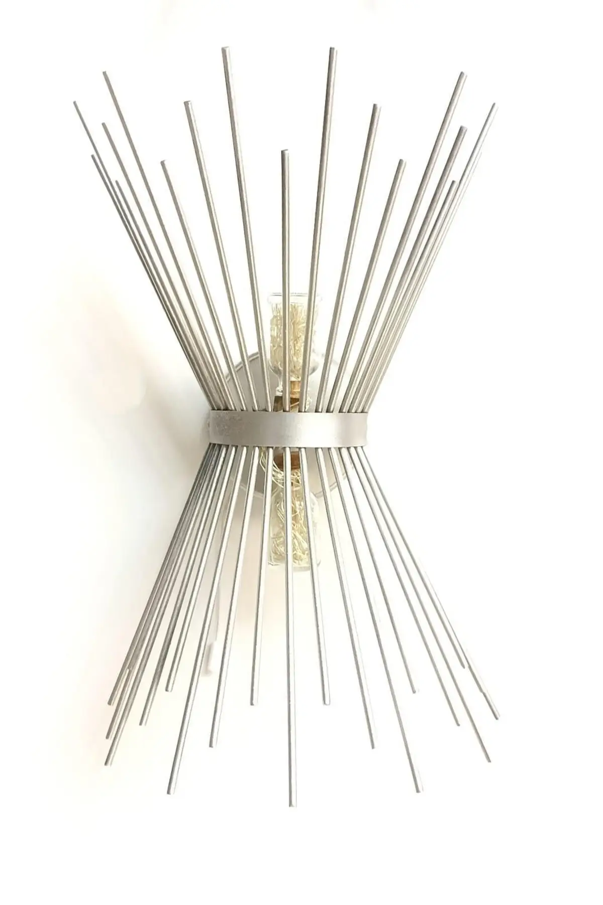 

Металлический Серебряный Настенный Бра с ежиком и батареей