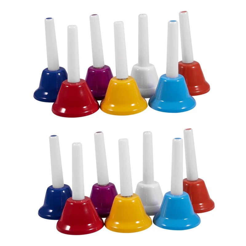 

2X Handbell Hand Bell 8-Note Metal Colorful Kid Children Musical Toy Percussion Instrument