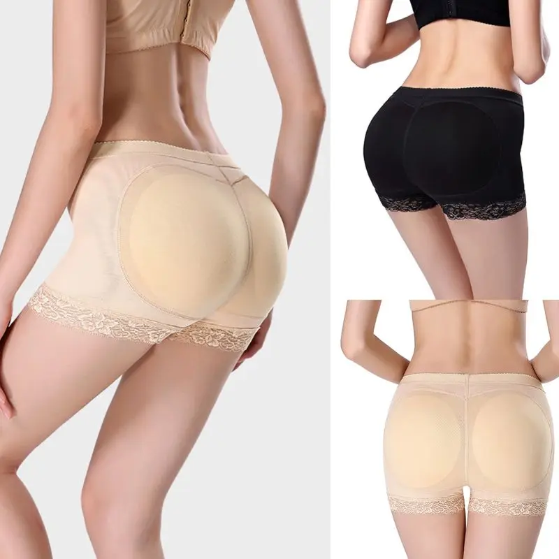 

Womens Breathable Mesh Rise Butt Lifter Underwear Seamless Floral Lace Trim