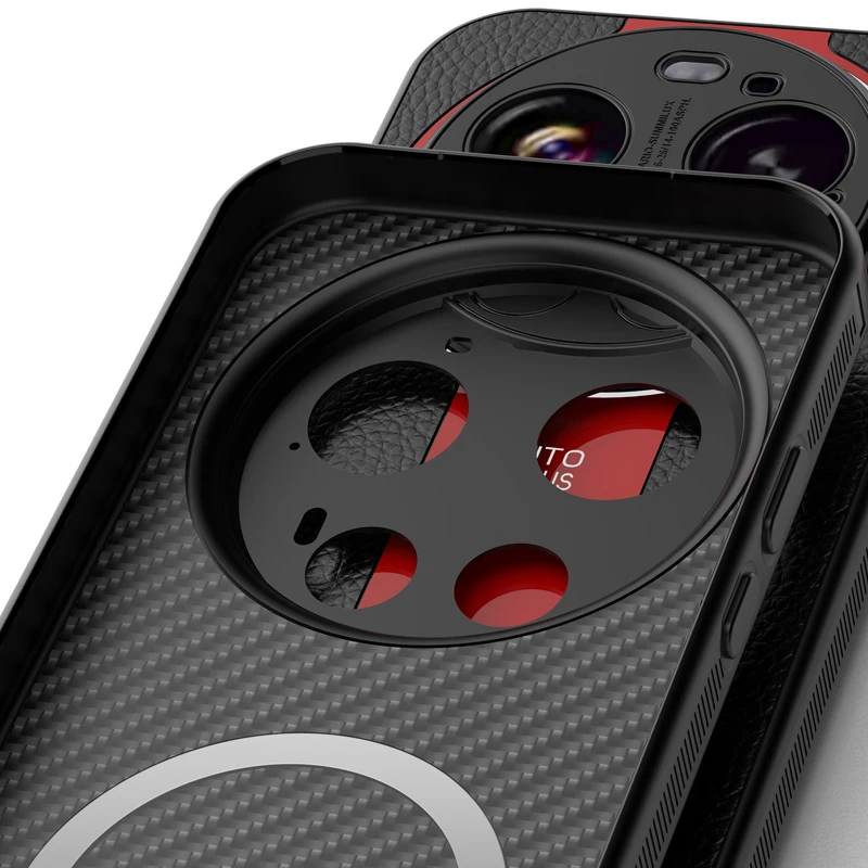 Фото Чехол для Xiaomi 17 Ultra, магнитный роскошный кожаный чехол Lichi + мягкий ТПУ, ультратонкий защитный матовый чехол для Xiaomi Mi 17 Ultra №3