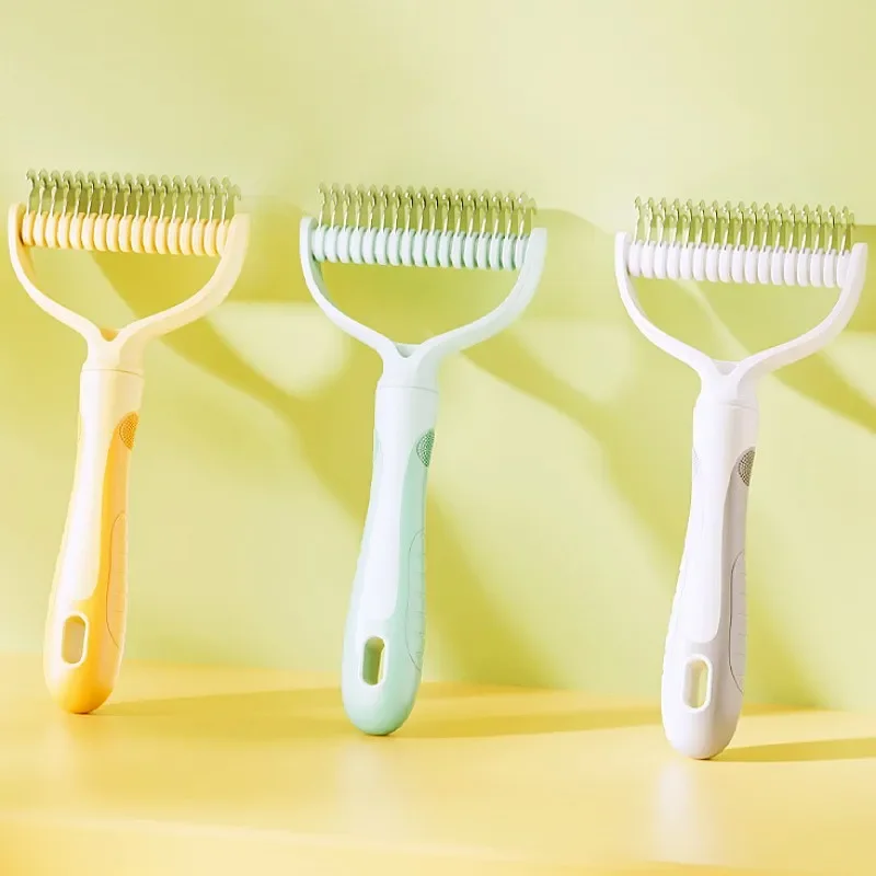 Расческа для собак нож удаления шерсти домашних животных двусторонняя щетка