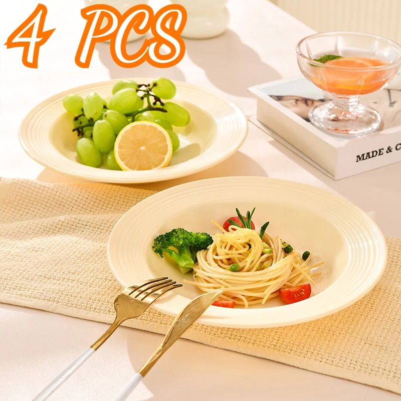 

Spaghetti Plate Round Plastic Plates Dinnerware Dining Serving Dishes Cake Salad Kitchen Reusable Tableware Dessert Fruit Tray