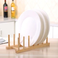 diy bamboo drainer wooden dish rack plates holder kitchen storage cabinet organizer for dishcutting boardplatecuppot lid