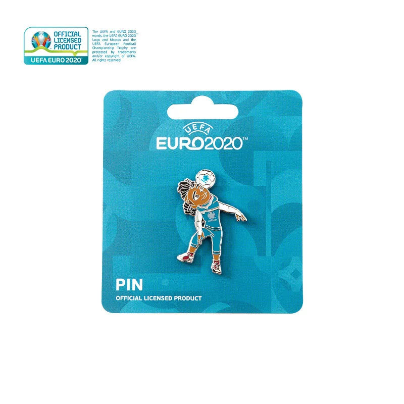 

Anti counterfeiting genuine Euro 2021 mascot badge Brooch skillzy head ball
