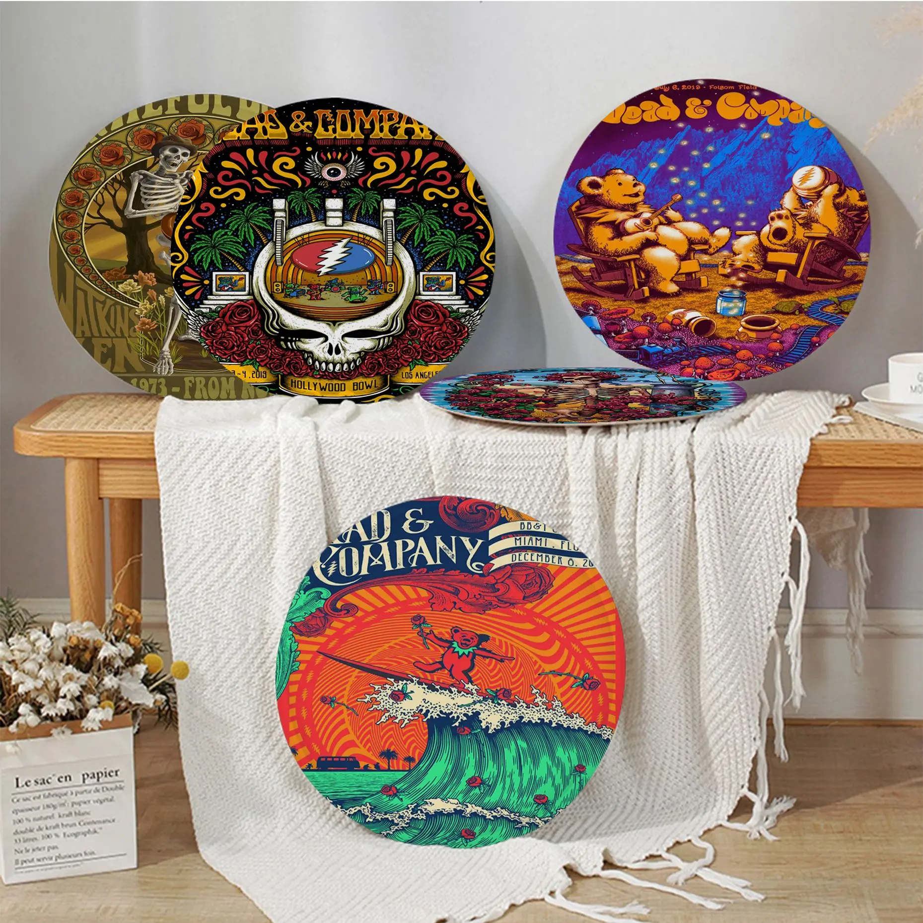 

The Grateful Dead Decorative Meditation Cushion Stool Pad Dining Chair Tatami Seat Cushion Anti-Slip Stool Seat Mat