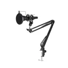 Настольная стойка пантограф F-91 с держателем для микрофона и поп-фильтром диаметром 10 см